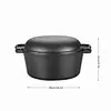 26cm pre-seasoned cast iron double use pot 2-in-1 cast iron dutch oven with skillet lid